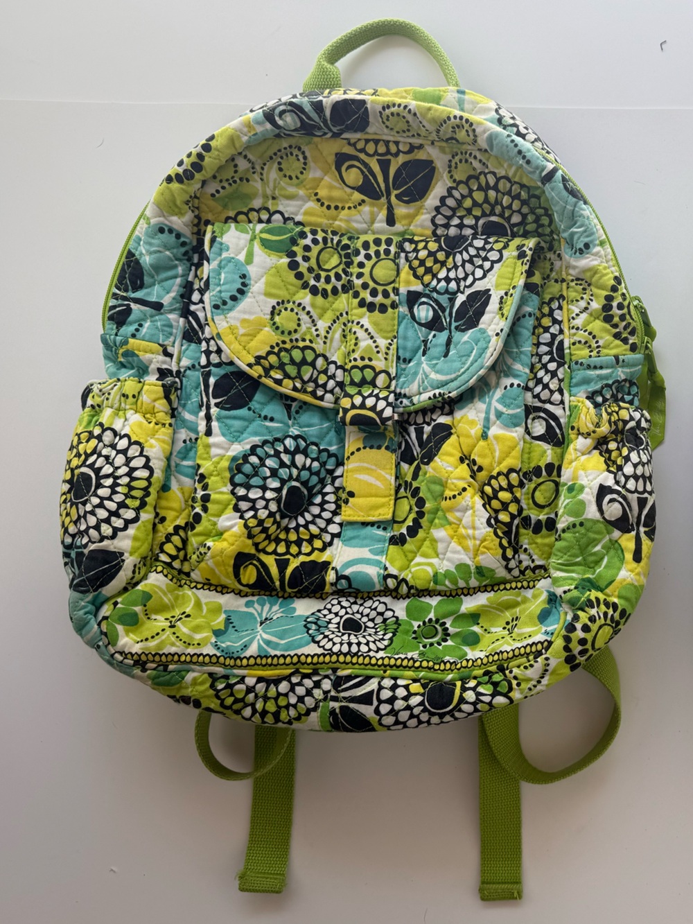 Vera Bradley | Lime's Up Green Paisley Floral Quilted Backpack